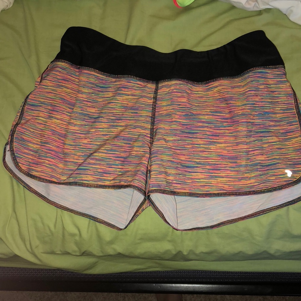 Multicolored running shorts- very comfy